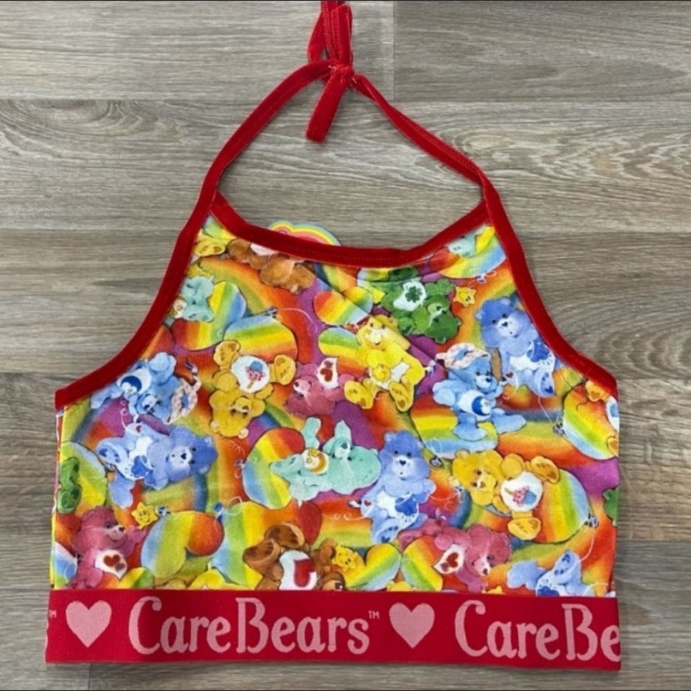 Iron fist care bears lots of rainbows tank crop top new with tags XL